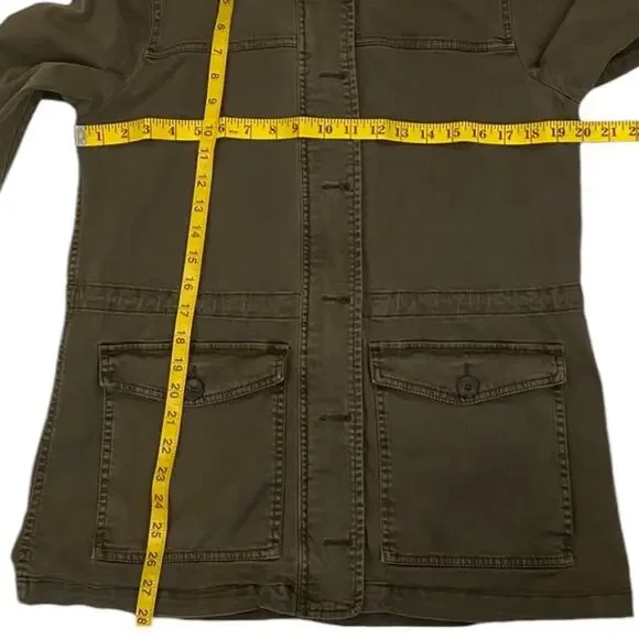 Lucky Brand Jacket Medium Green Cargo Coat Distressed Military Utility - Picture 12 of 16